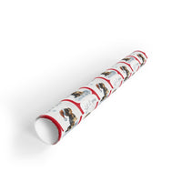 Santa Hat Puppy Gift Wrap, Dachshund Christmas Wrapping Paper, Weiner Dog Holiday Present Paper, Festive Dog Lover Christmas Wrap Paper