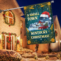 Red Truck Farm Scene Yard Flag, Kentucky Christmas Garden Flag, Small Town Holiday Double Sided Outdoor Flag, Winter Lawn Decor Present