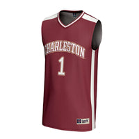 #1 Charleston Cougars Lightweight Collegiate Basketball Fashion Jersey - Maroon