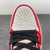 Low Top Sneakers, White Red Colorway, Lace Up Design, Casual Gift for Sneaker Fans