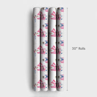 Pink Santa Claus Gift Wrap, Pilot Santa Wrapping Paper, Aviation Travel Christmas Paper, Adorable Airplane Gift Wrap, Holiday Wrapping Paper