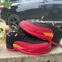 Low Top Sneakers, Black Red Colorway, Lace Up Design, Casual Gift for Sneaker Fans