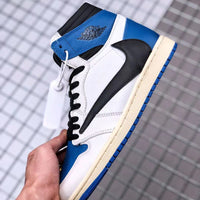 High Top Sneakers, Blue Colorway, Reverse Hook Design, Lace Up Design, Casual Gift for Sneaker Fans