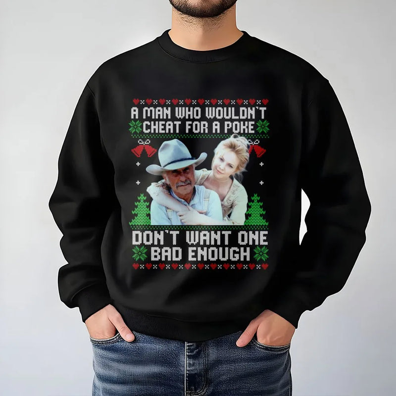 Western Ugly Christmas Sweater, Humorous Cowboy Christmas Sweatshirt, Rodeo Holiday Crewneck, Rancher Xmas Pullover, Country Western Present
