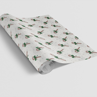 Snowflake Holiday Gift Wrap, Candy Cane Christmas Wrapping Paper, Festive Xmas Wrapping Paper, Holiday Present Wrapping Paper Roll