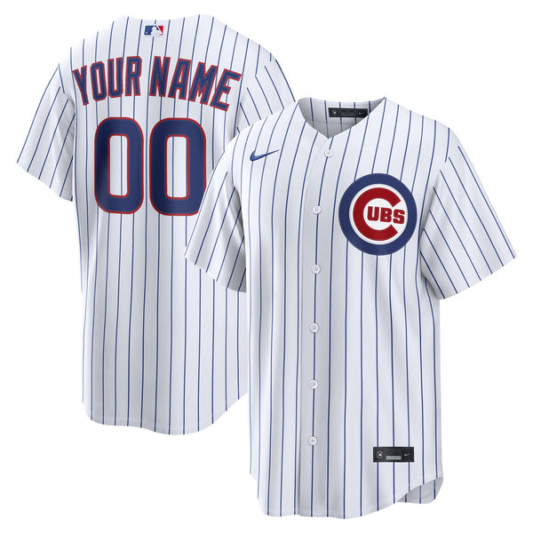 Chicago Cubs White Home Replica Custom Jersey