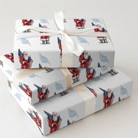 American Flag Christmas Wrapping Paper, Patriotic Santa Wrapping Paper, Vintage Santa Wrapping Paper, Military Holiday Gift Wrap