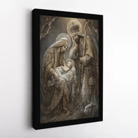Birth of Jesus Canvas Wall Art, Holy Family Nativity Canvas Print, Christian Religious Canvas Decor, Christmas Manger Art, Faith Home Present