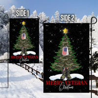 Military Boots Camo Tree Yard Banner, Merry Veteran Christmas Garden Flag, Double Sided Holiday Flag, Patriotic Lawn Decor