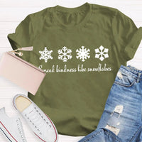 Christmas Teacher Shirt, Spread Kindness Like Snowflakes T-Shirt, Festive Holiday Graphic Tee, Winter Kindness Tee, Adorable Xmas Teacher Present