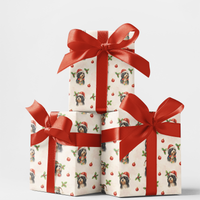 Festive Dog Holiday Wrapping Paper, Bearded Collie Christmas Wrapping Paper, Adorable Puppy Gift Wrapping Paper, Dog Lover Present Supplies