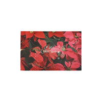 Festive Holiday Hallway Rug, Poinsettia Christmas Runner Rug, Floral Winter Floor Runner, Seasonal Xmas Area Rug, Christmas Home Decor Present