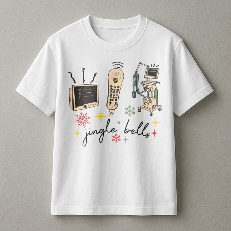Medical Equipment Jingle Bells Shirt, Nurse Christmas T-Shirt, Humorous RN Hospital Staff Tee, Christmas Healthcare Worker Holiday Tee