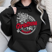 Dark Holiday Horror Hoodie, Krampus Christmas Hoodie, Krampusnacht Pullover Hoodie, Sarcastic Winter Holiday Sweatshirt, Creepy Xmas Present