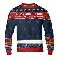 Dog Lover Holiday Sweater, A Man and His Dog Ugly Christmas Sweater, Humorous Pet Owner Sweatshirt, Adorable Xmas Crewneck, Present for Dog Dads