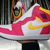 Sneakers, Pink White Yellow Colorway, Lace Up Design, Casual Gift for Sneaker Fans