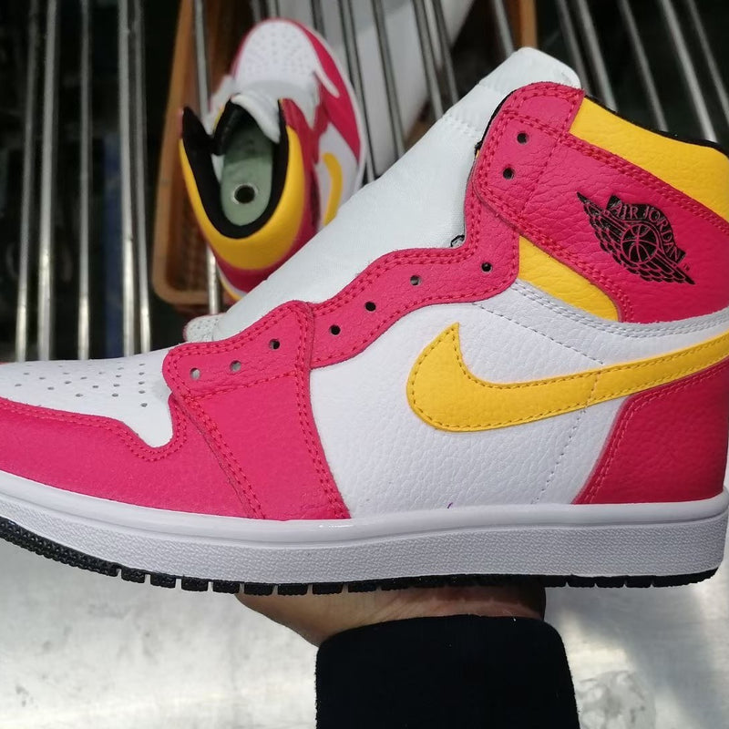 Sneakers, Pink White Yellow Colorway, Lace Up Design, Casual Gift for Sneaker Fans