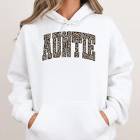 Leopard Print Varsity Aunt Sweatshirt, Auntie Hoodie, Trendy Cool Auntie Pullover, Best Aunt Ever Birthday Christmas Present for Her