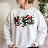 Buffalo Plaid Medical Crewneck, Nurse Christmas Sweatshirt, Festive RN Holiday Sweatshirt, Nursing Student Sweater, Adorable Nurse Sweatshirt