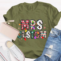 Custom Family Holiday Shirt, Personalized Christmas Lights Name T-Shirt, Adorable Festive Graphic Tee, Matching Christmas Crewneck T-Shirt