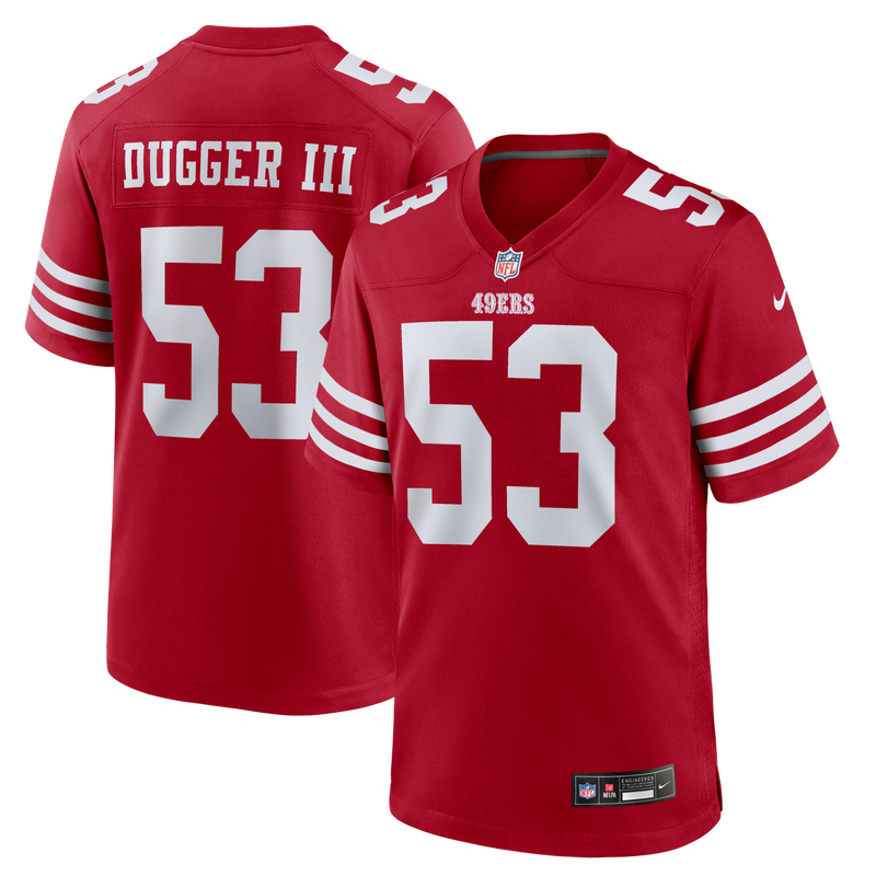 San Francisco 49ers Jaden Dugger Scarlet Team Game Jersey
