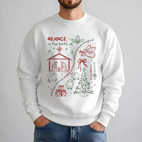 Social Justice Nativity Sweatshirt, Rejoice Birth of Jesus Sweatshirt, Liberal Christian Holiday Sweatshirt, Religious Christmas Crewneck