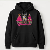 Pink Leopard Cowgirl Hoodie, Howdy Christmas Hoodie, Western Holiday Graphic Sweatshirt, Retro Country Xmas Pullover