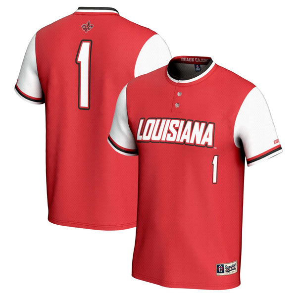 #1 Louisiana Ragin' Cajuns Lightweight Softball Jersey - Cardinal