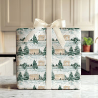 Snowy Winter Forest Gift Wrap, Lincoln Memorial Wrapping Paper, Watercolor DC Holiday Gift Wrap, Christmas Present Paper, History Buff Present