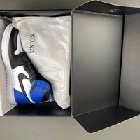 High Top Sneakers, White Black Blue Colorway, Lace Up Design, Casual Gift for Sneaker Fans