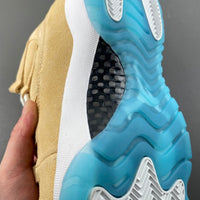 Retro Low Top Sneakers, Lake Green White Yellow Colorway, Lace Up Design, Casual Gift for Sneaker Fans