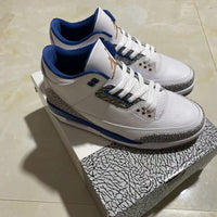 Retro Low Top Sneakers, Blue White Colorway, Lace Up Design, Casual Gift for Sneaker Fans