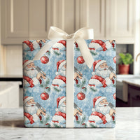 Vintage Microphone Santa Gift Wrap, Singing Santa Wrapping Paper, Musical Christmas Wrapping Paper, Festive Holiday Present Gift Wrap