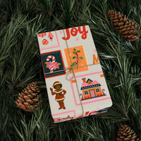 Retro Stamp Christmas Gift Wrap Roll, Black Santa Girl Wrapping Paper, Melanin Santa Holiday Wrapping Paper, Festive Present Wrap