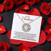 Sparkling CZ Knot Pendant, Love Knot Necklace, Gold Finish Knot Necklace, Romantic Christmas Present for Wife, Girlfriend Holiday Jewelry