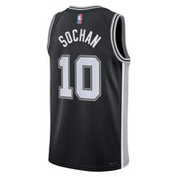 San Antonio Spurs Icon Edition Swingman Jersey - Black - Jeremy Sochan