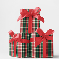 Traditional Christmas Plaid Wrapping Paper, Noel Plaid Wrapping Paper, Red and Green Tartan Gift Wrap, Holiday Present Wrapping Paper