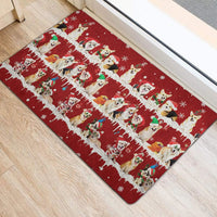 Snowflake Tree Holiday Welcome Mat, Corgi Christmas Doormat, Winter Dog Door Mat, Festive Front Porch Mat, Corgi Lover Xmas Present