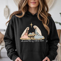Oh Come Let Us Adore Him Sweatshirt, Nativity Scene Christmas Hoodie, Christian Bible Verse Pullover, Religious Holiday Hooded Sweater