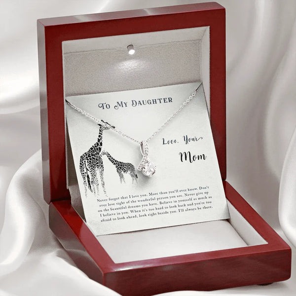 Meaningful Animal Pendant Necklace, Giraffe Necklace for Daughter from Mom, 14k White Gold Stainless Steel Necklace, Christma