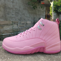 High Top Sneakers, Pink Colorway, Lace Up Design, Casual Gift for Sneaker Fans