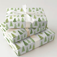 Rustic Woodland Holiday Gift Wrap, Watercolor Pine Tree Wrapping Paper, Winter Evergreen Wrapping Paper, Forest Christmas Tree Present Wrap