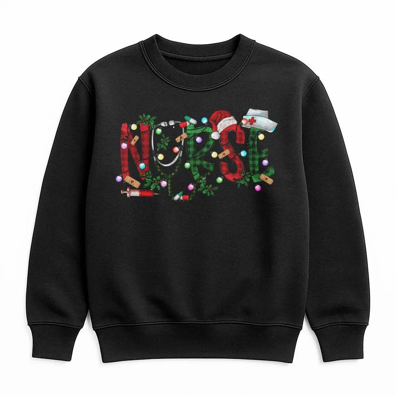Buffalo Plaid Medical Crewneck, Nurse Christmas Sweatshirt, Festive RN Holiday Sweatshirt, Nursing Student Sweater, Adorable Nurse Sweatshirt
