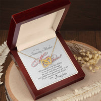 Cubic Zirconia Double Heart Pendant, Christmas Mom Interlocking Hearts Necklace, Daughter to Mom Heart Necklace, Holiday Present for Mother