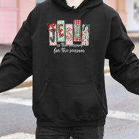 Plaid Bow Christian Christmas Sweatshirt, Jesus Is the Reason for the Season Hoodie, Faith Holiday Pullover, Womens Xmas Hoodie