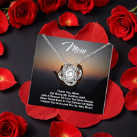 Heartfelt Mother Knot Pendant, Mom Guiding Light Love Knot Necklace, Message Card Jewelry for Mom, Birthday Christmas Knot Necklace Present