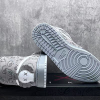 High Top Sneakers, Gray Colorway, Lace Up Design, Casual Gift for Sneaker Fans