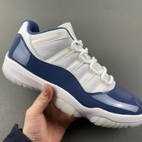 Low Top Sneakers, Navy Blue White Colorway, Lace Up Design, Casual Gift for Sneaker Fans