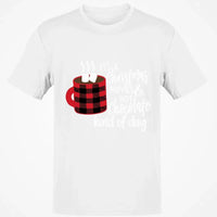 Buffalo Plaid Coffee Mug Graphic Tee, Christmas Movies Hot Chocolate T-Shirt, Hallmark Movie Watching Shirt, Comfy Holiday Season Top