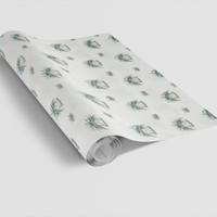 Winter Floral Holiday Gift Wrap, Christmas Bells Gift Wrapping Paper, Festive Botanical Xmas Wrapping Paper, Holiday Present Gift Wrap Roll